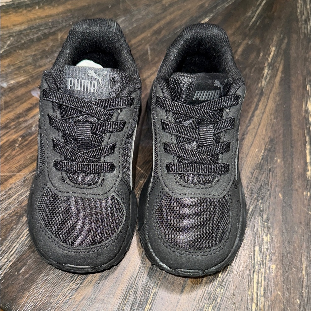 PUMA Kids Black Mesh Sneakers